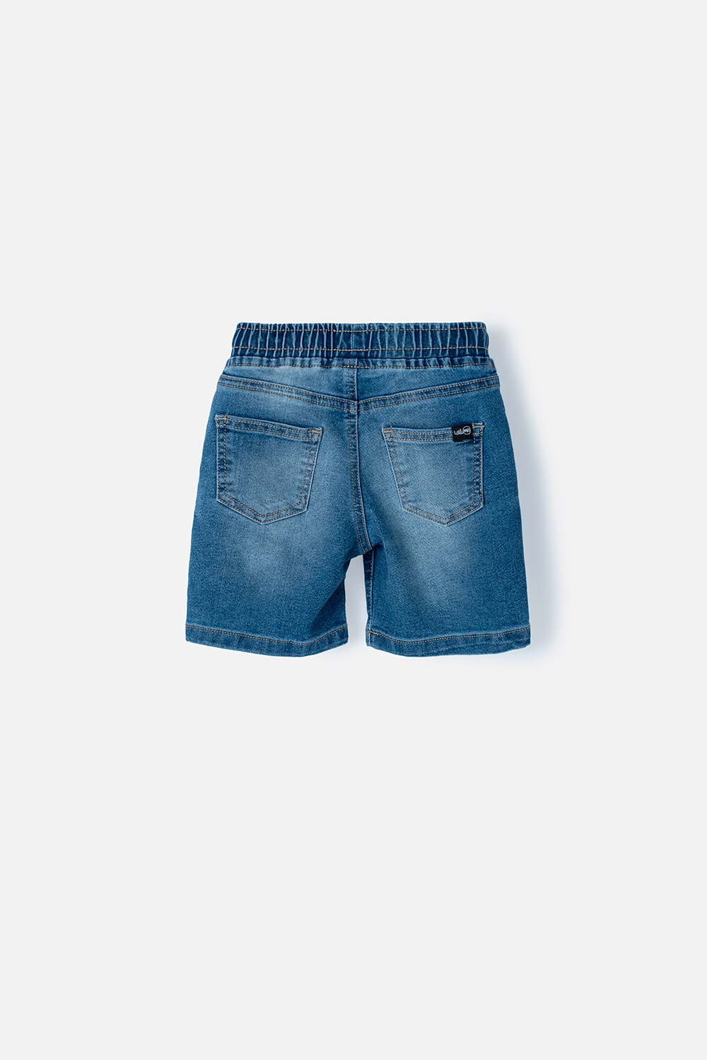 BERMUDA LITTLEMIC EN DENIM TONO MEDIO CON ELÁSTICO EN CINTURA PARA NIÑO 2T A 5T