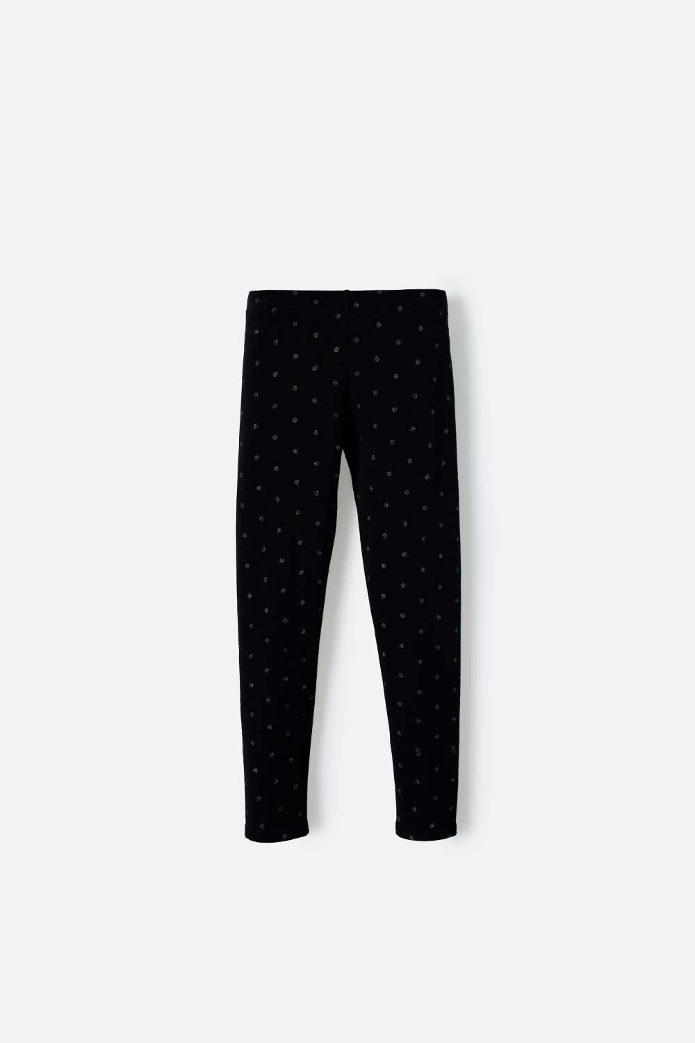 LEGGINS DE MIC CON CINTURA ELASTICA NEGRO PARA NIÑA