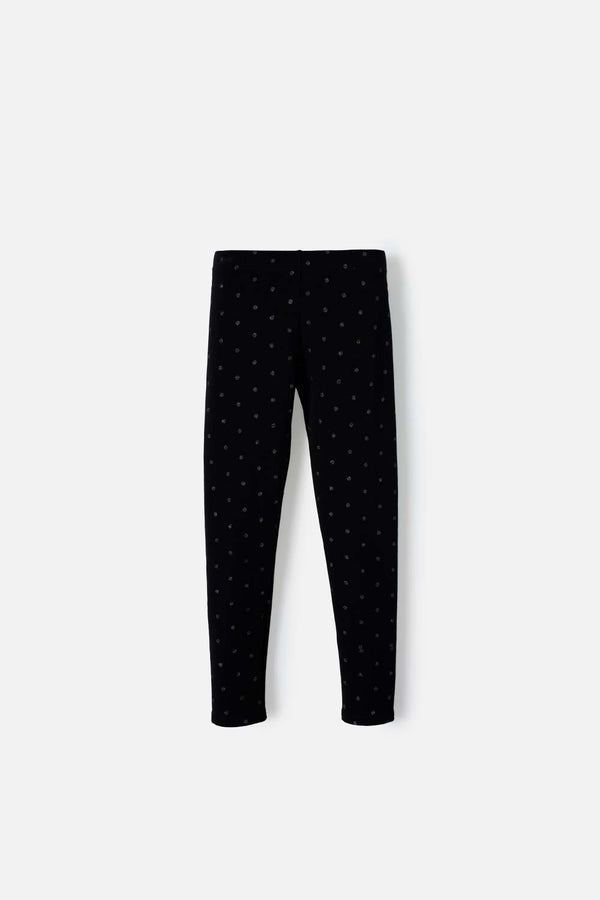 LEGGINS DE MIC CON CINTURA ELASTICA NEGRO PARA NIÑA