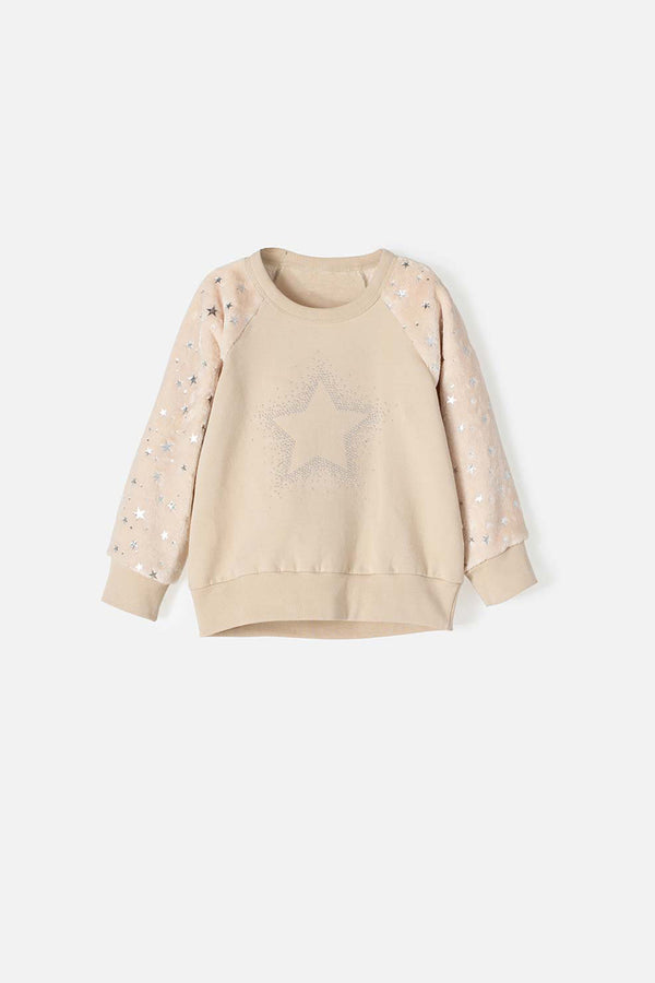 BUZO DE LITTLE MIC CERRADO CAQUI PARA NIÑA 2T A 5T