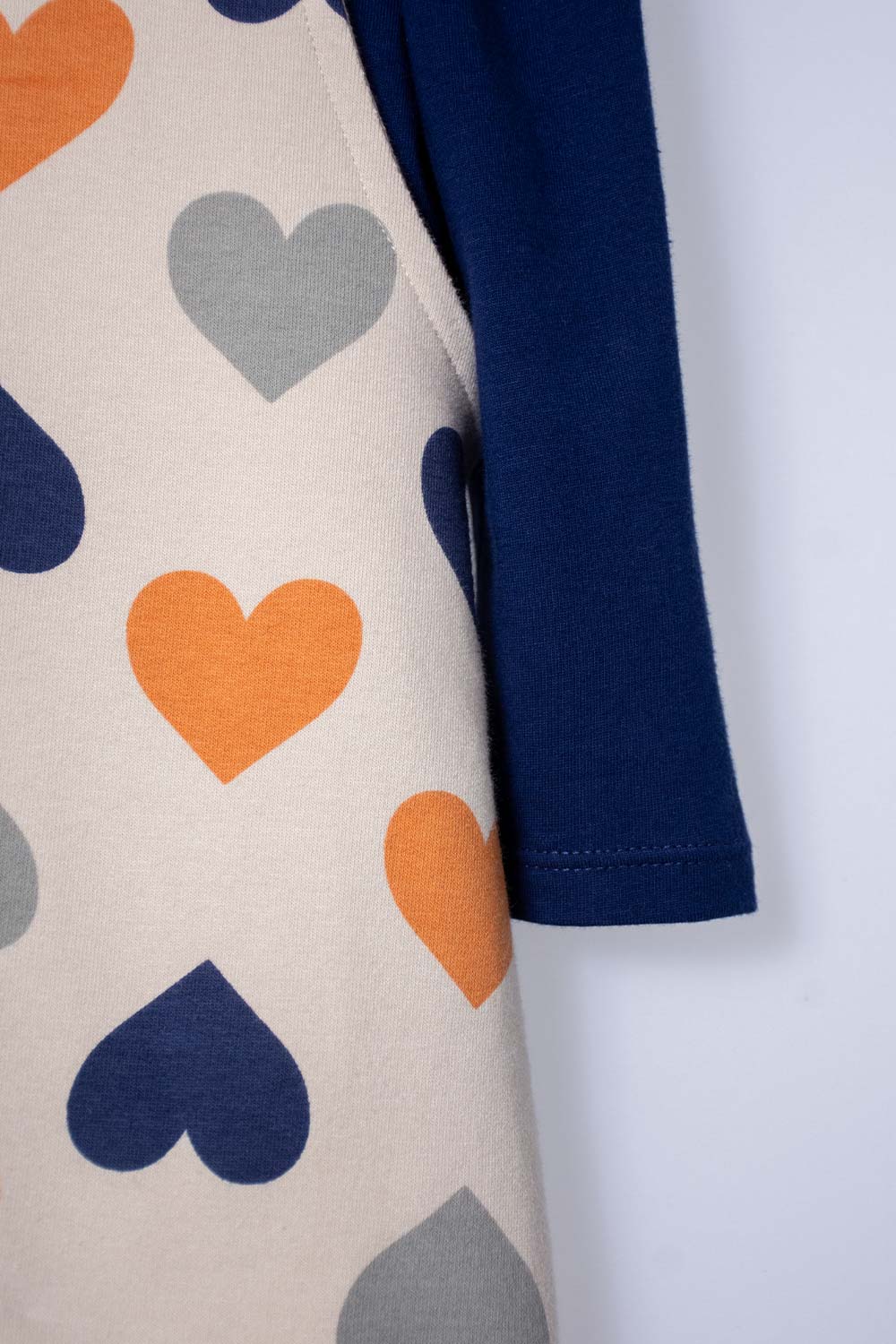 VESTIDO LITTLEMIC TIPO JARDINERA AZUL Y CAQUI PARA BEBÉ NIÑA