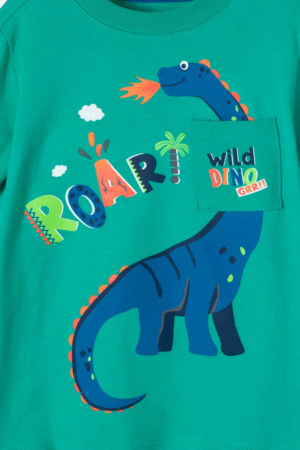 CAMISETA DE LITTLEMIC MANGA LARGA VERDE Y AZUL PARA NIÑO 2T A 5T