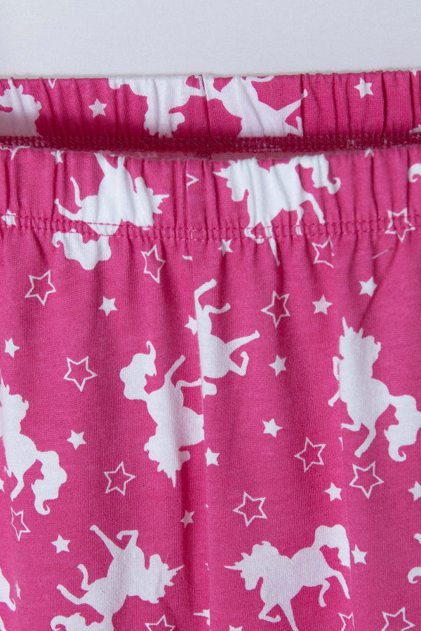 PIJAMA DE MIC CON PANTALÓN LARGO BLANCO Y FUCSIA PARA NIÑA