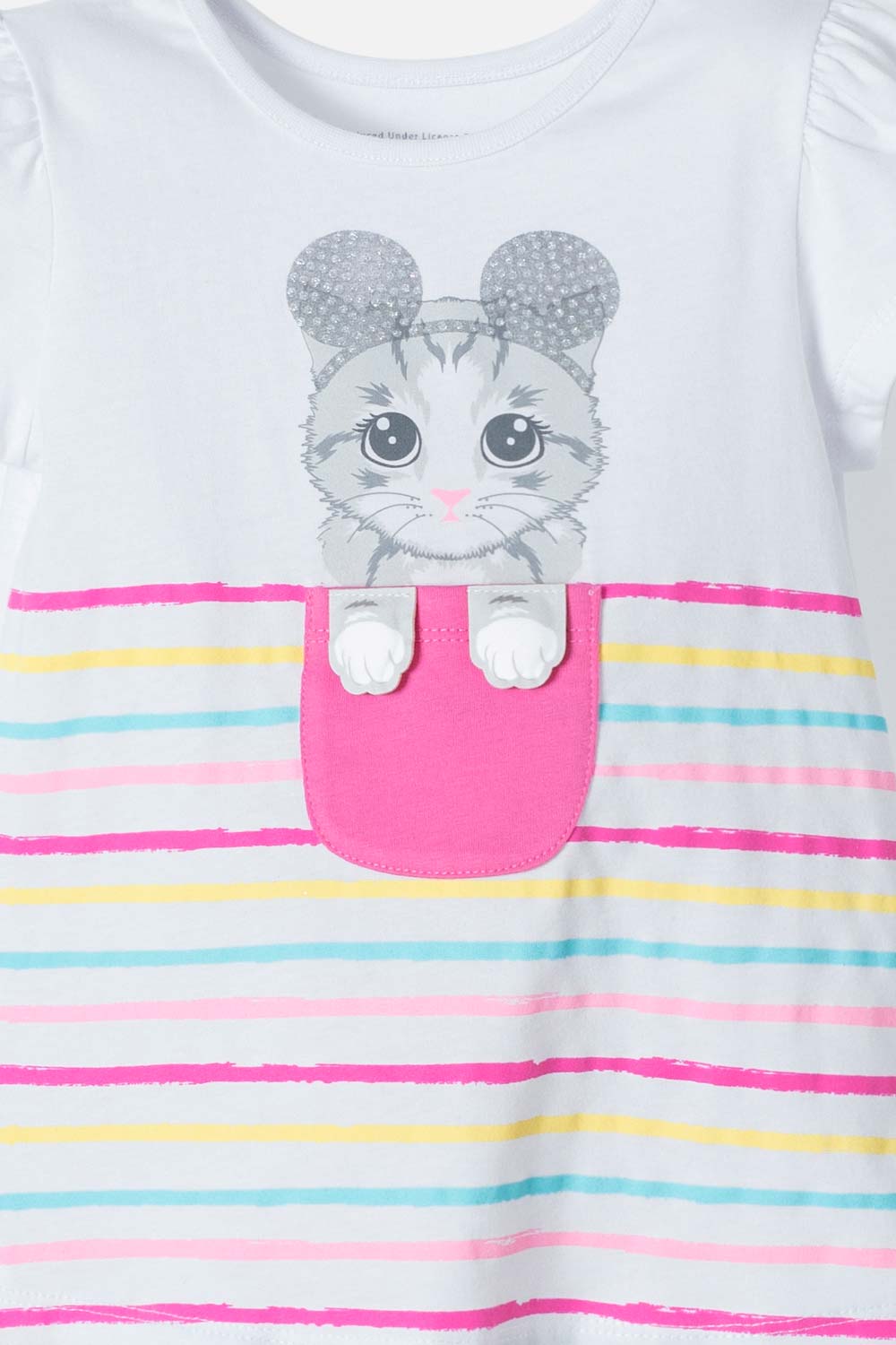 CAMISETA DE LITTLEMIC MANGA CORTA BLANCA PARA NIÑA 2T A 5T