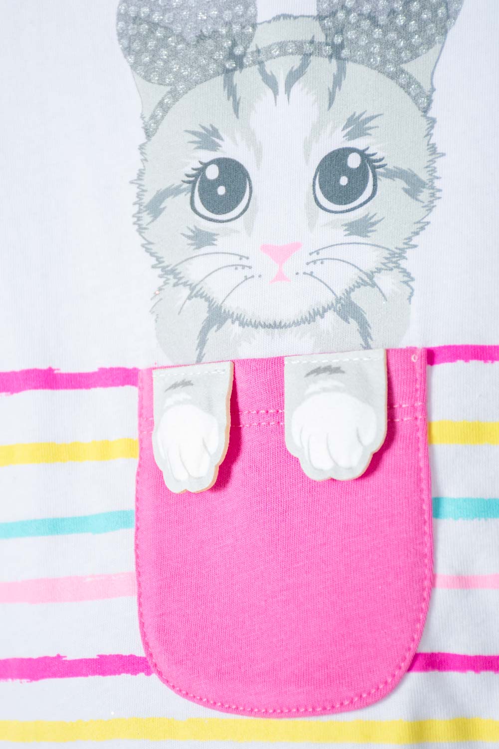CAMISETA DE LITTLEMIC MANGA CORTA BLANCA PARA NIÑA 2T A 5T