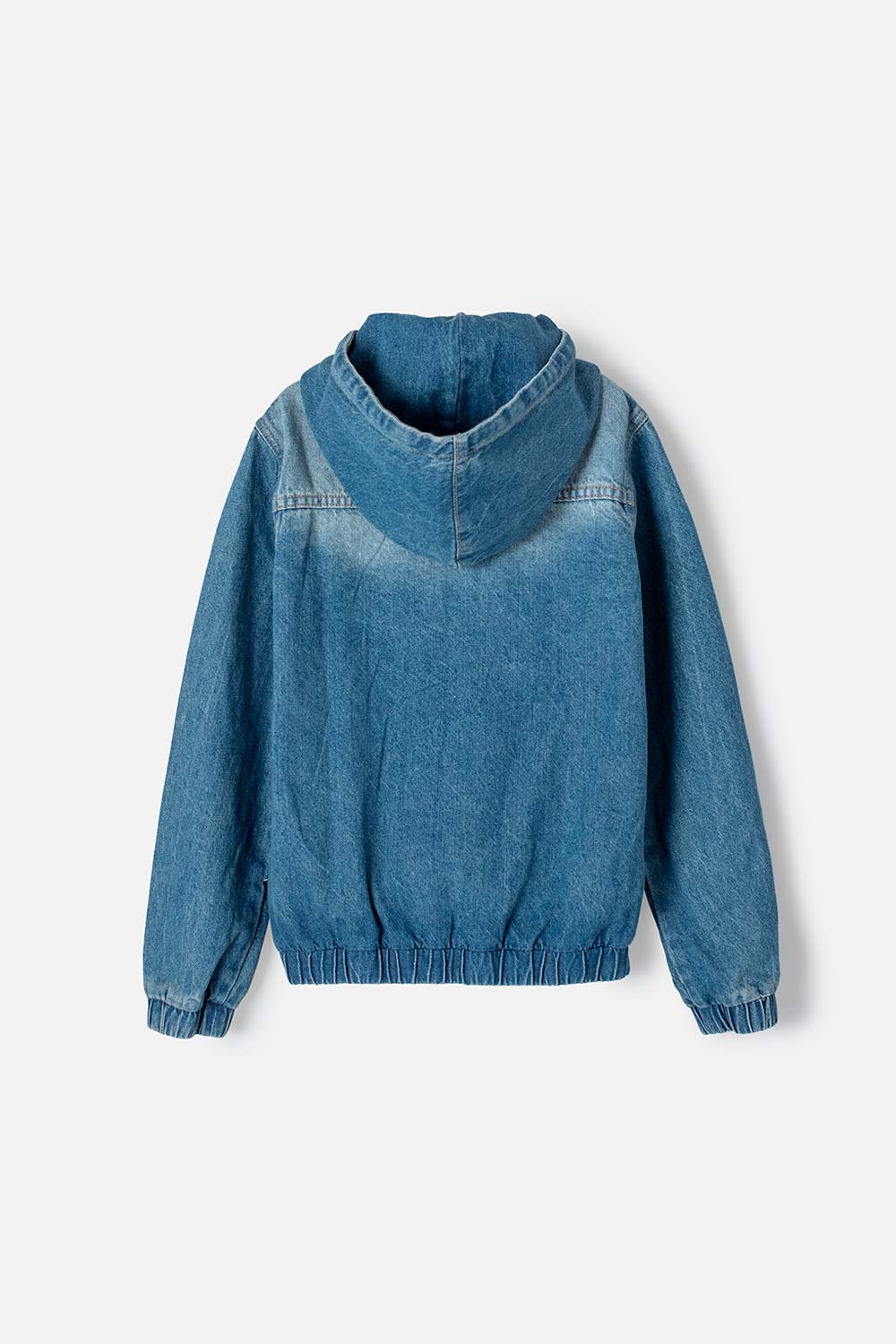 CHAQUETA MIC EN DENIM AZUL MEDIO CON APLIQUES DE ESTRELLAS PARA NIÑA