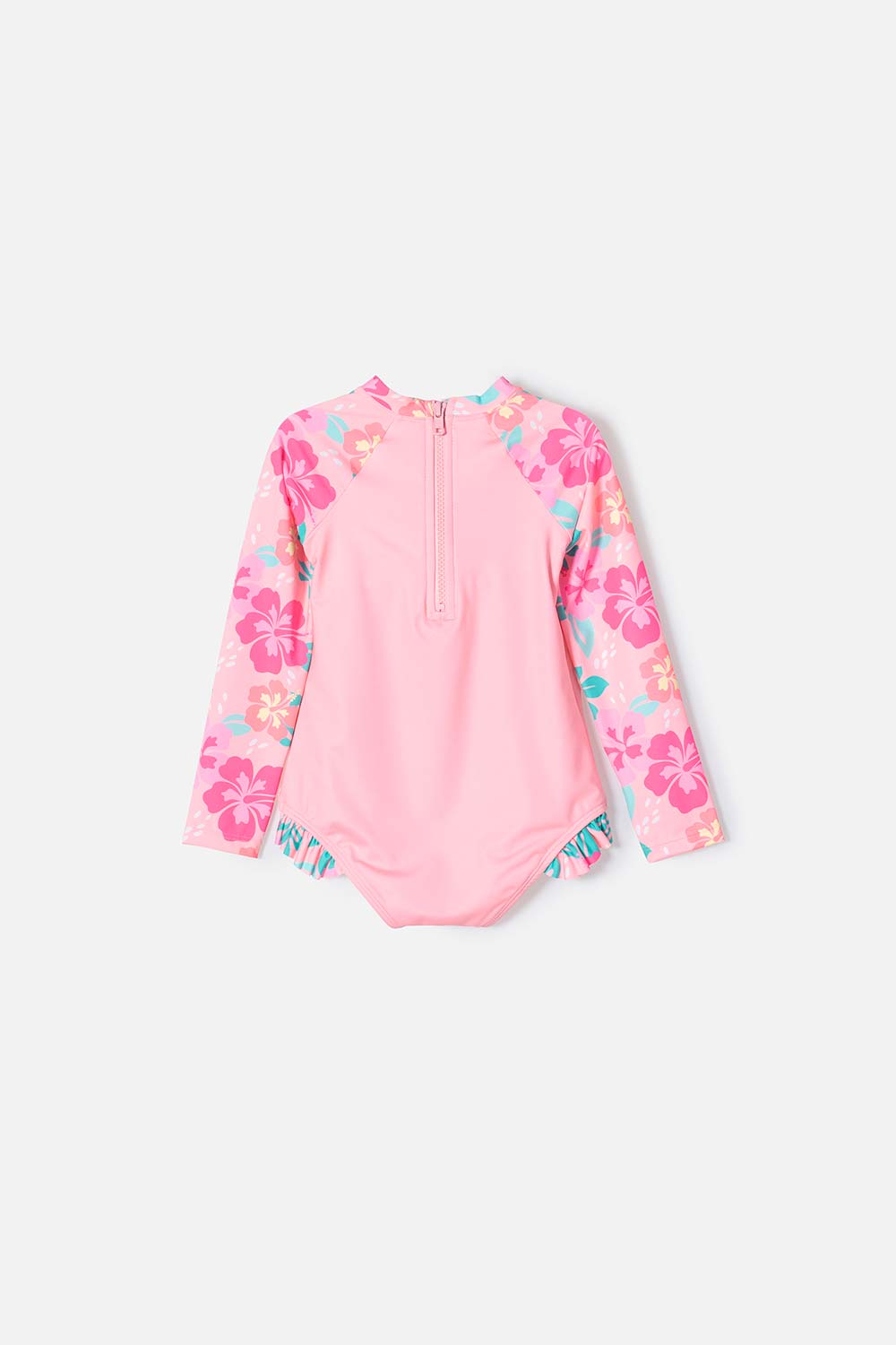 VESTIDO DE BAÑO LITTLEMIC MULTICOLOR TIPO ENTERIZO PARA NIÑA 2T A 5T