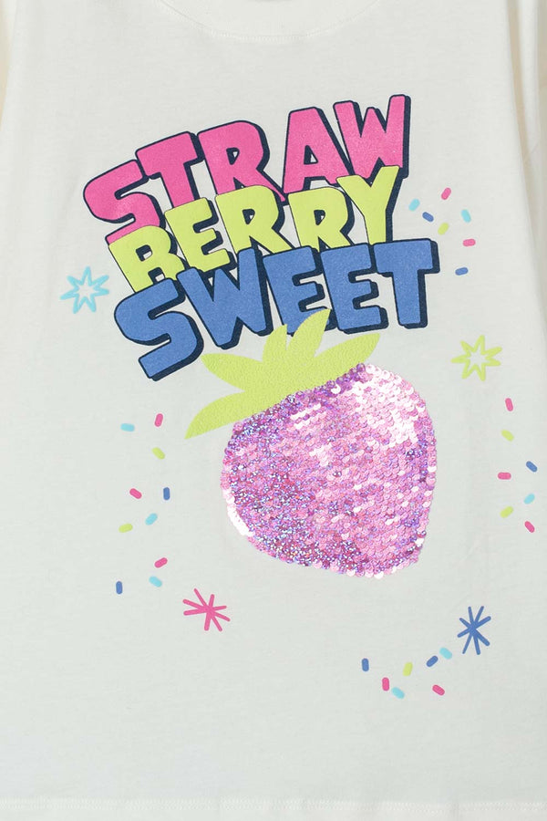 CAMISETA MIC DE MANGA CORTA MARFIL PARA NIÑA