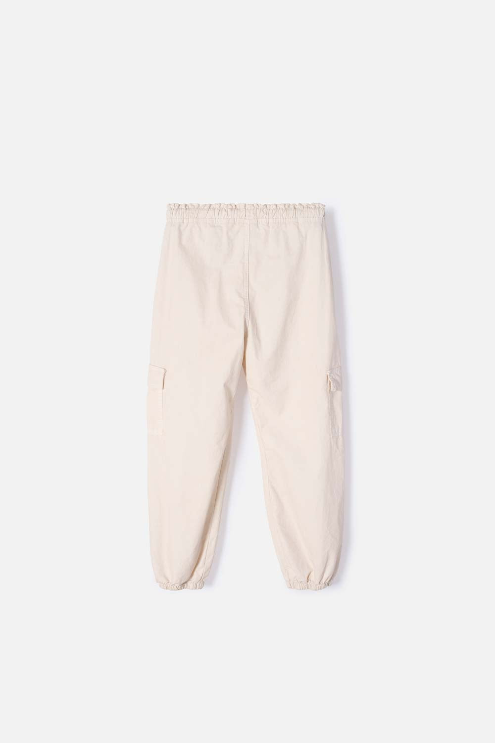JOGGER DE MIC CON CORDÓN MARFIL PARA NIÑA