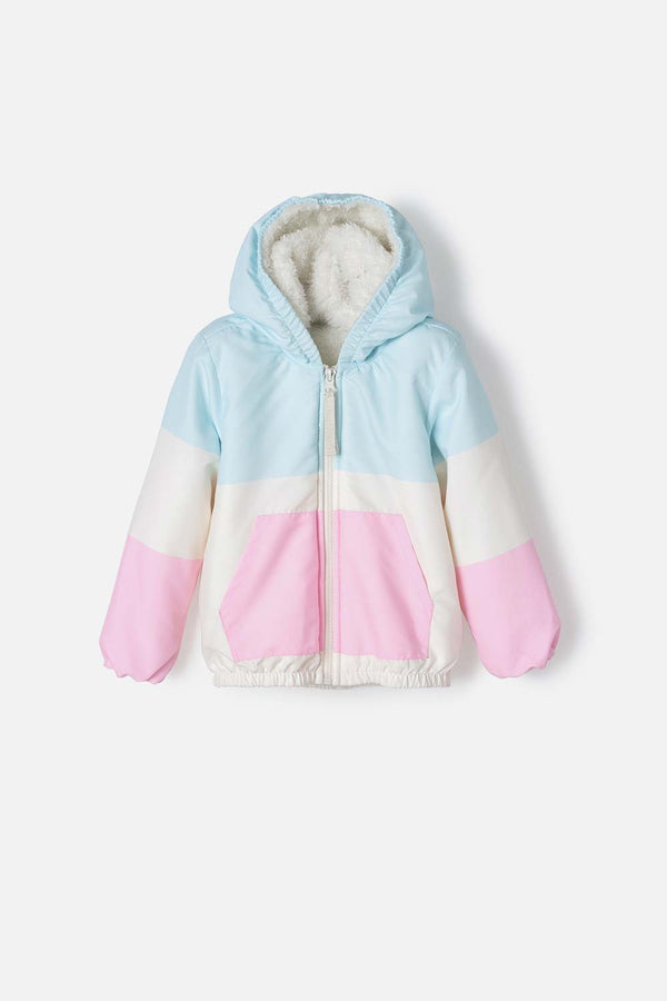 CHAQUETA DE LITTLEMIC CON CAPUCHA MULTICOLOR PARA NIÑA 2T A 5T