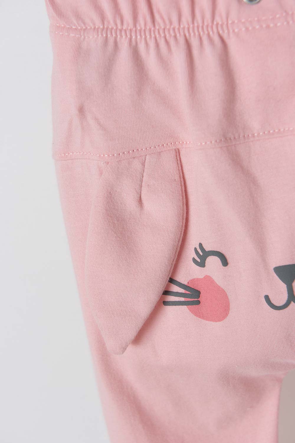 PIJAMA DE LITTLEMIC CON PANTALÓN LARGO VERDE Y PALO ROSA PARA BEBÉ NIÑA