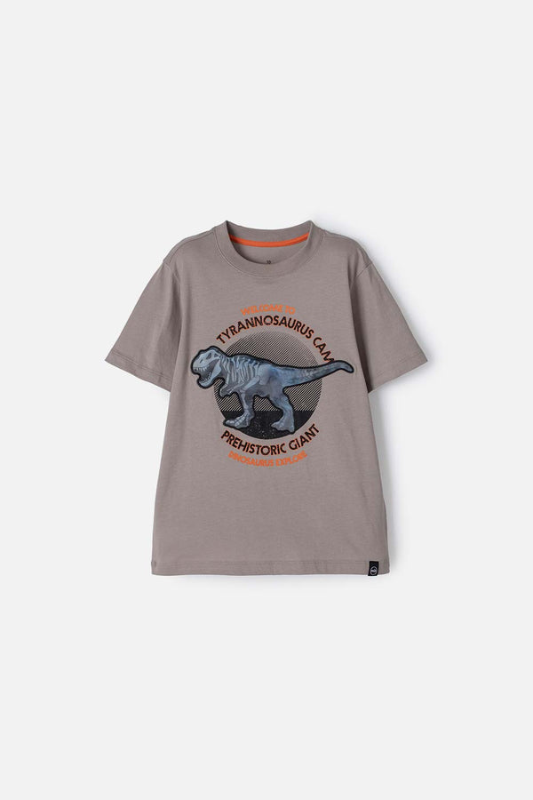 CAMISETA  DE MIC MANGA CORTA TAUPE PARA NIÑO