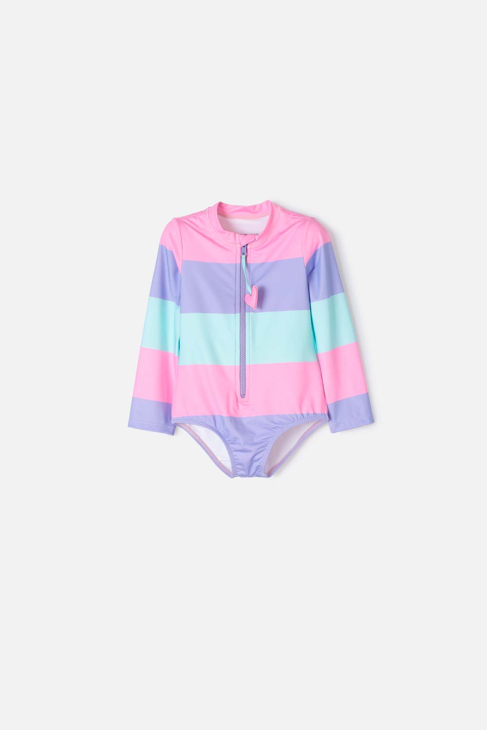 VESTIDO DE BAÑO LITTLEMIC MULTICOLOR MANGA LARGA PARA NIÑA 2T A 5T