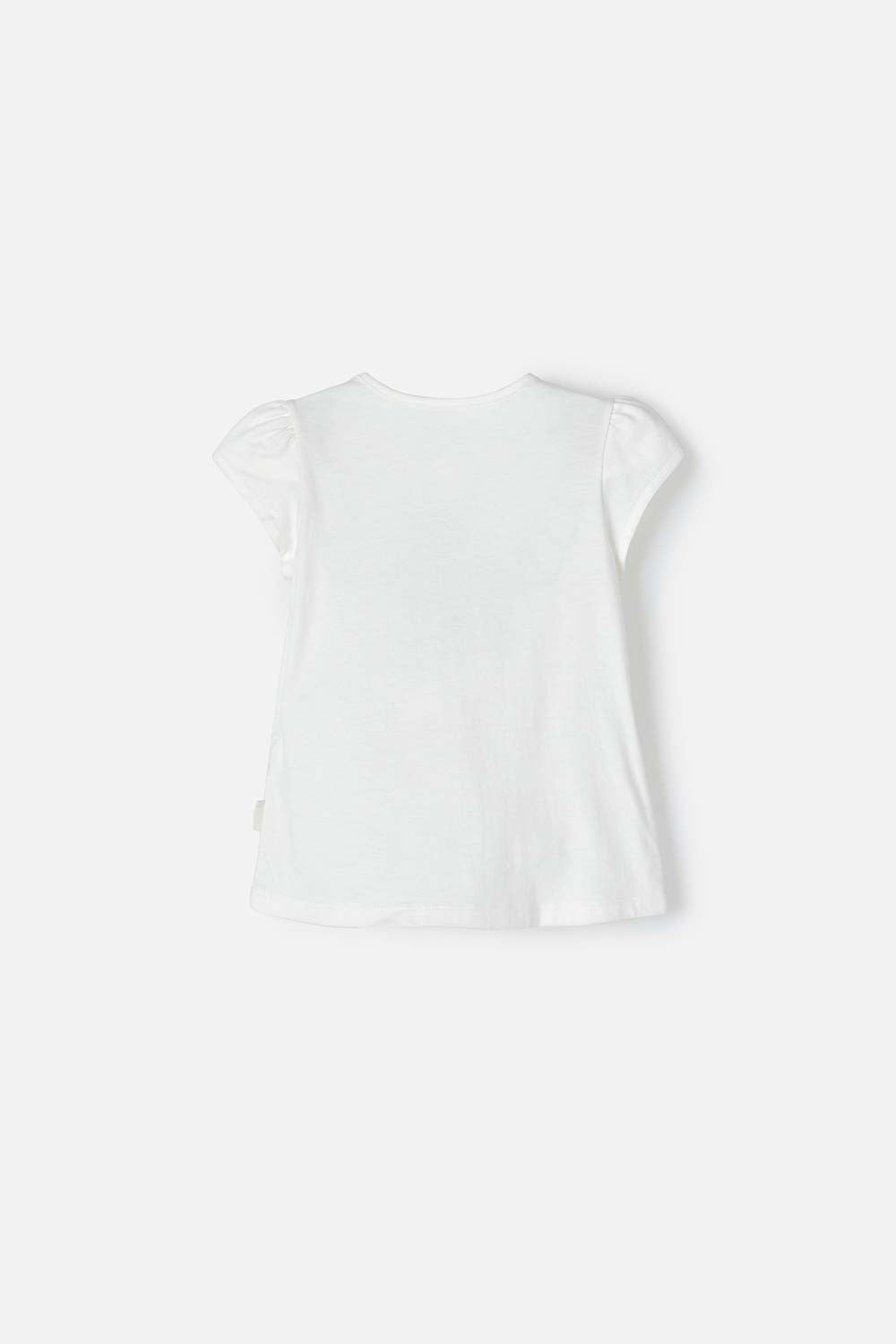 CAMISETA DE LITTLEMIC MANGA CORTA MARFIL PARA NIÑA 2T A 5T