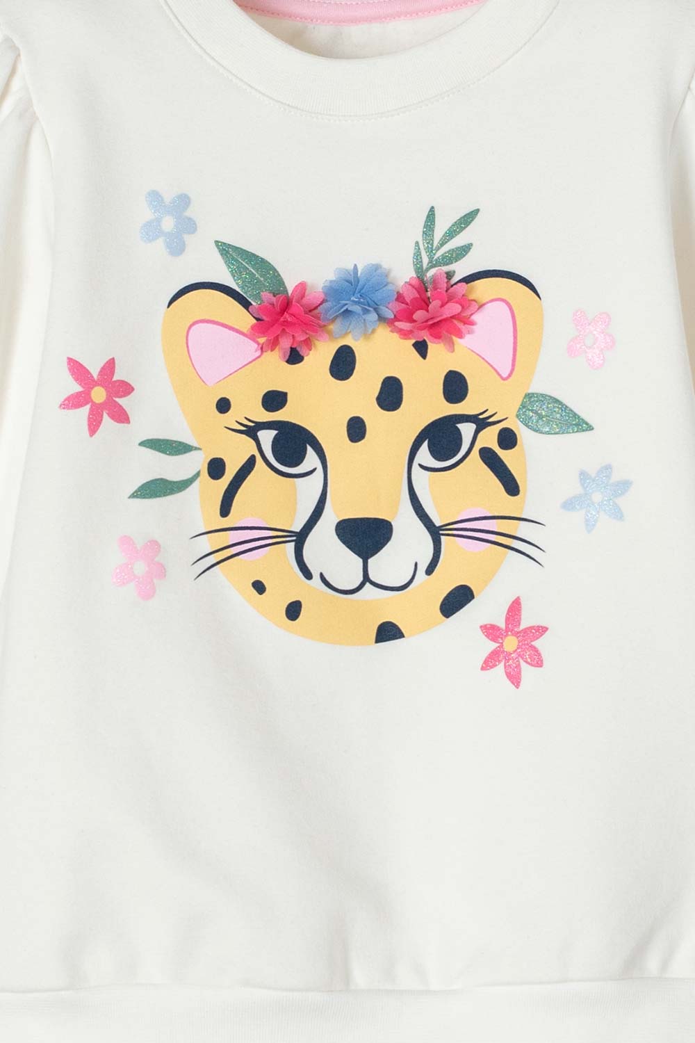 BUZO DE LITTLEMIC MARFIL DE DISEÑO CERRADO PARA NIÑA 2T A 5T