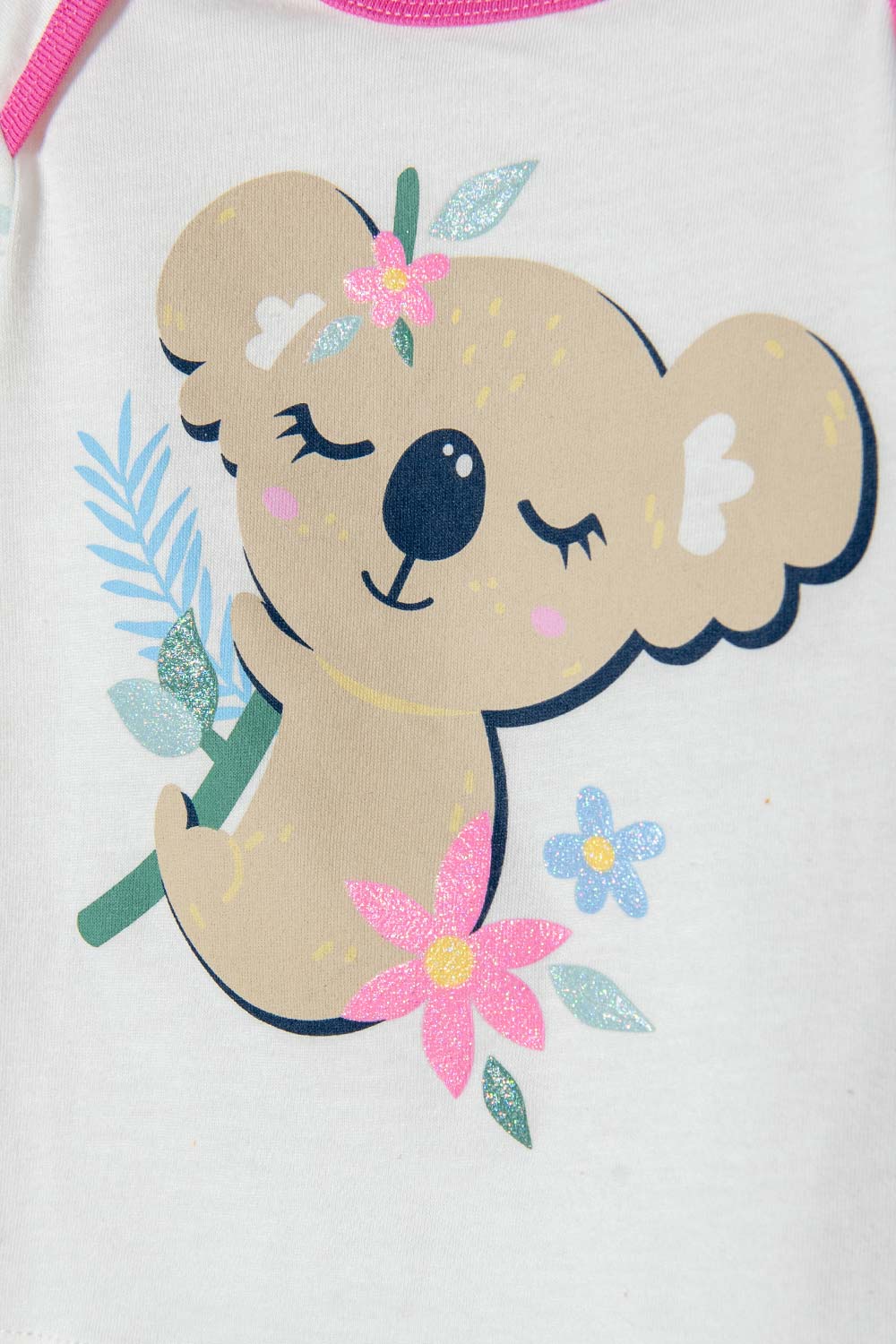 PIJAMA DE LITTLEMIC MARFIL Y ROSADA DE PANTALÓN LARGO PARA BEBÉ NIÑA