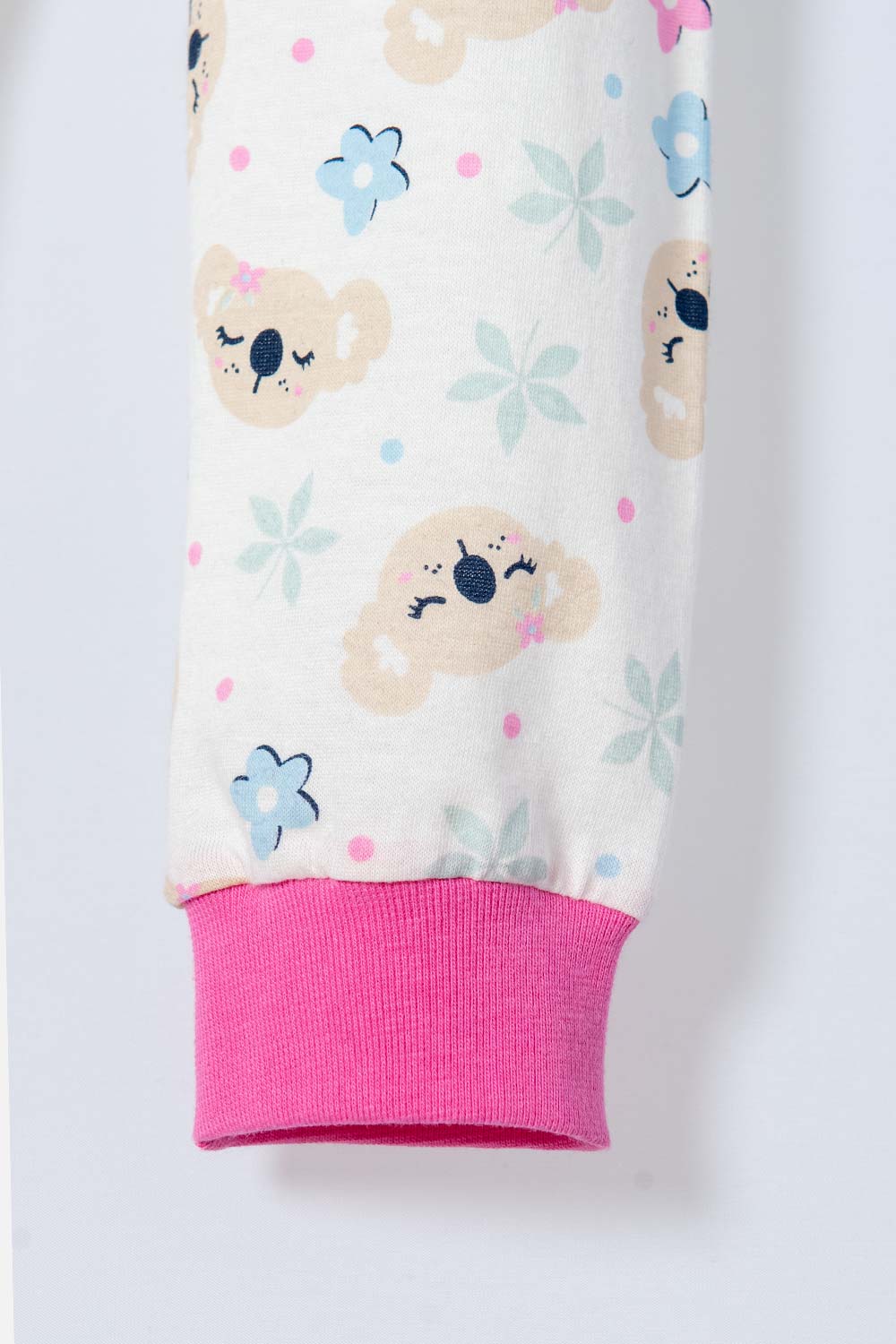 PIJAMA DE LITTLEMIC MARFIL Y ROSADA DE PANTALÓN LARGO PARA BEBÉ NIÑA