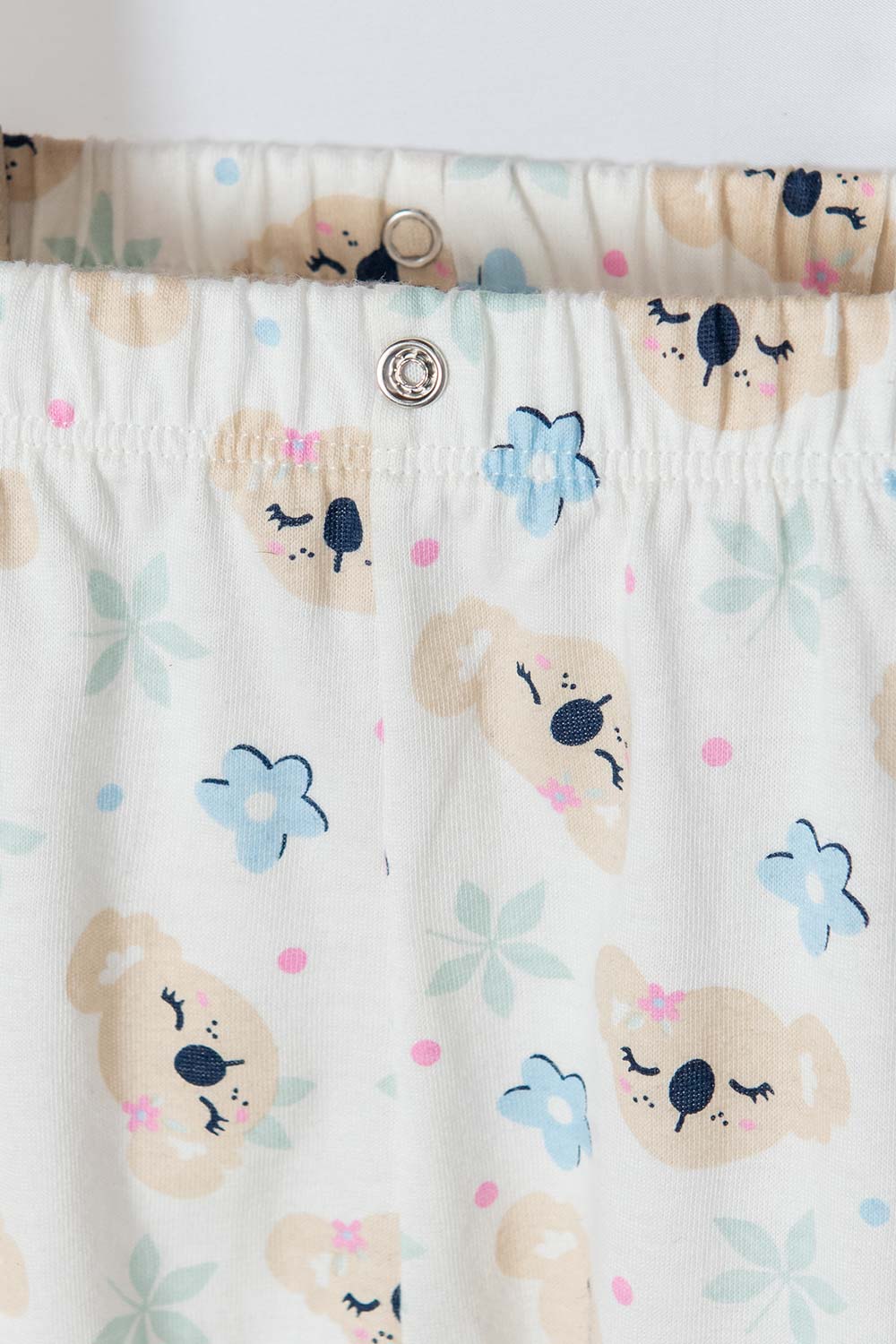 PIJAMA DE LITTLEMIC MARFIL Y ROSADA DE PANTALÓN LARGO PARA BEBÉ NIÑA