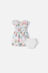 VESTIDO LITTLEMIC CON BOLERO MULTICOLOR PARA BEBE NIÑA