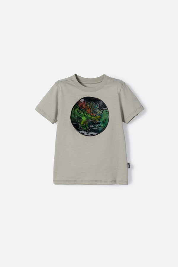 CAMISETA DE LITTLEMIC MANGA CORTA VERDE PARA NIÑO 2T A 5T