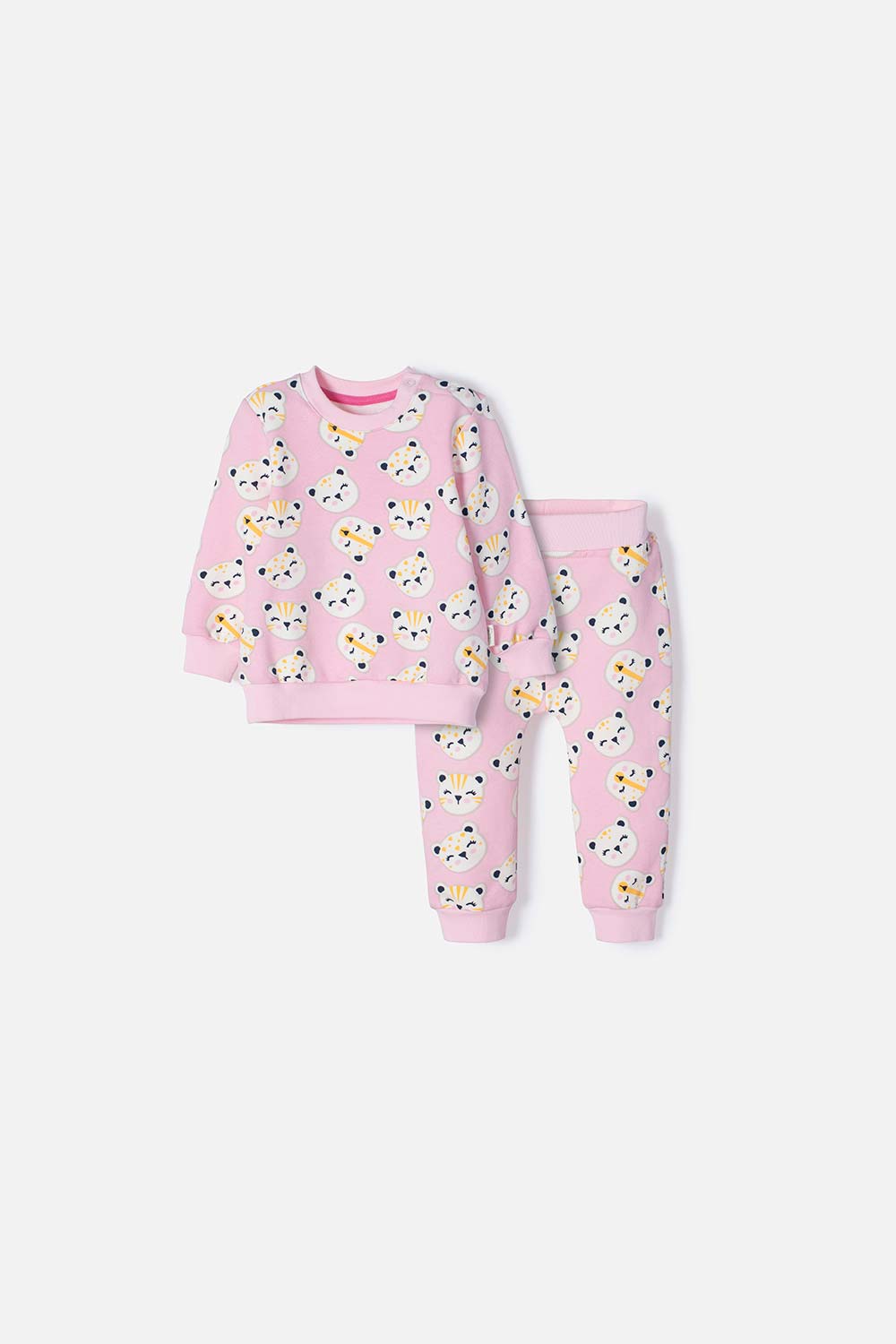 CONJUNTO DE LITTLEMIC ROSADO DE PANTALÓN LARGO PARA BEBE NIÑA