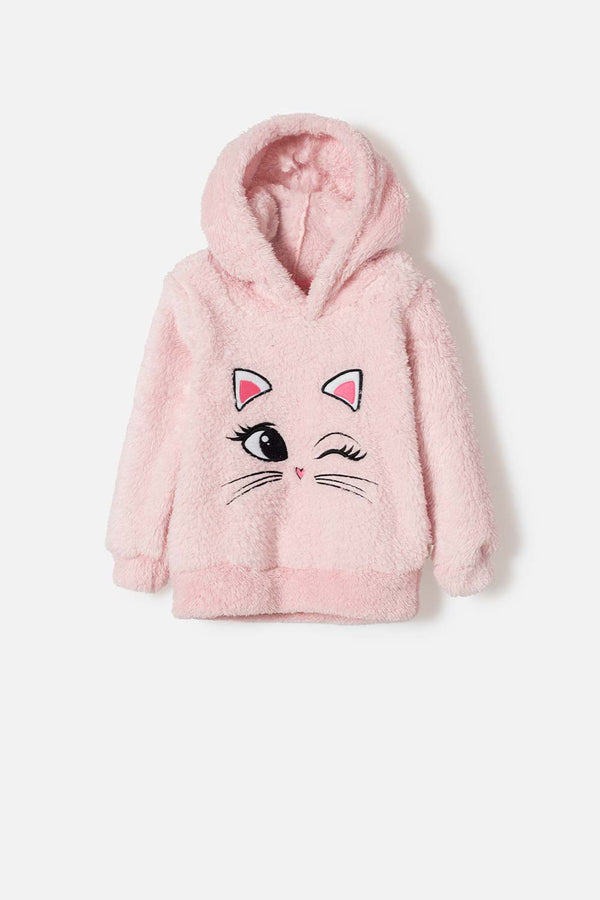 BUZO DE LITTLEMIC CON CAPUCHA ROSADO PARA NIÑA 2T A 5T