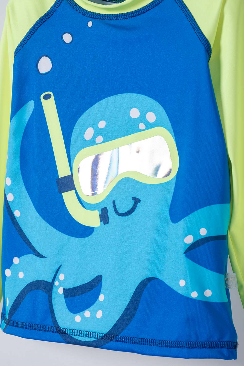 CONJUNTO DE BAÑO DE LITTLEMIC MANGA LARGA AZUL Y VERDE PARA NIÑO 2T A 6T