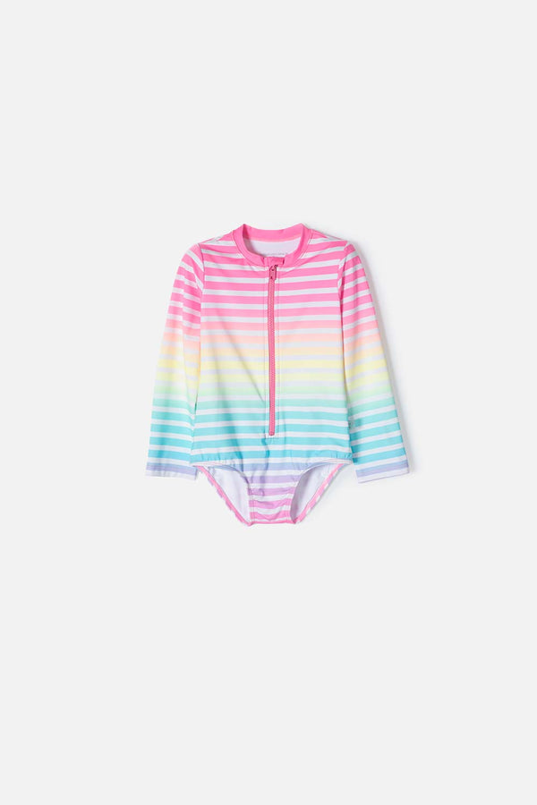 CONJUNTO DE BAÑO LITTLEMIC MANGA LARGA MULTICOLOR PARA NIÑA 2T A 5T