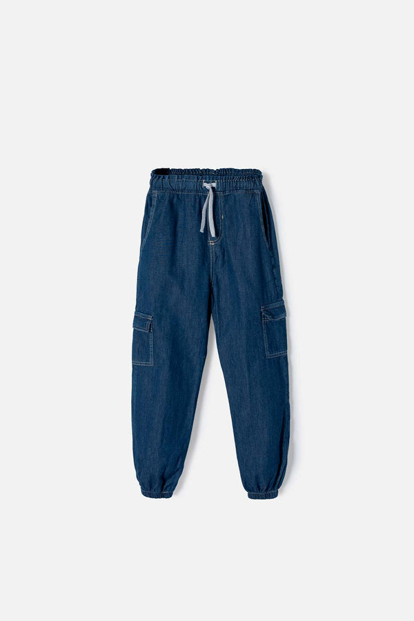 JOGGER DE MIC CON CORDÓN AZUL PARA NIÑA