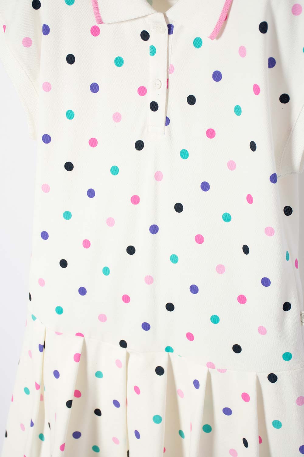 VESTIDO MIC MARFIL CORTO TIPO POLO PARA NIÑA