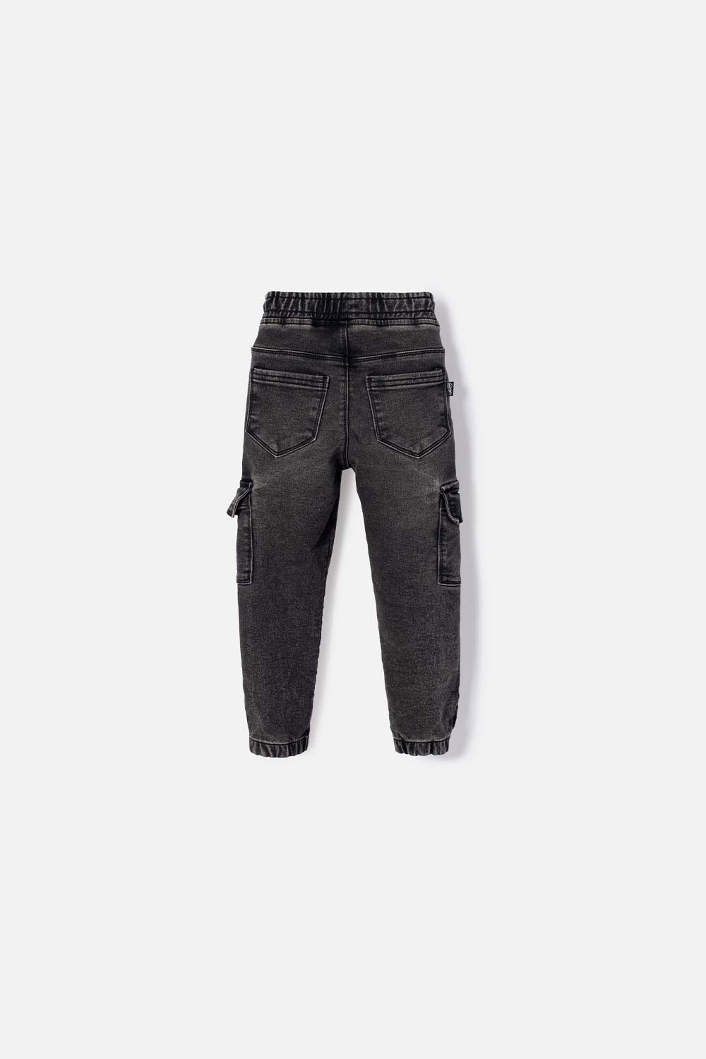JOGGER DE LITTLEMIC CON BOLSILLOS NEGRO PARA NIÑO 2T A 5T