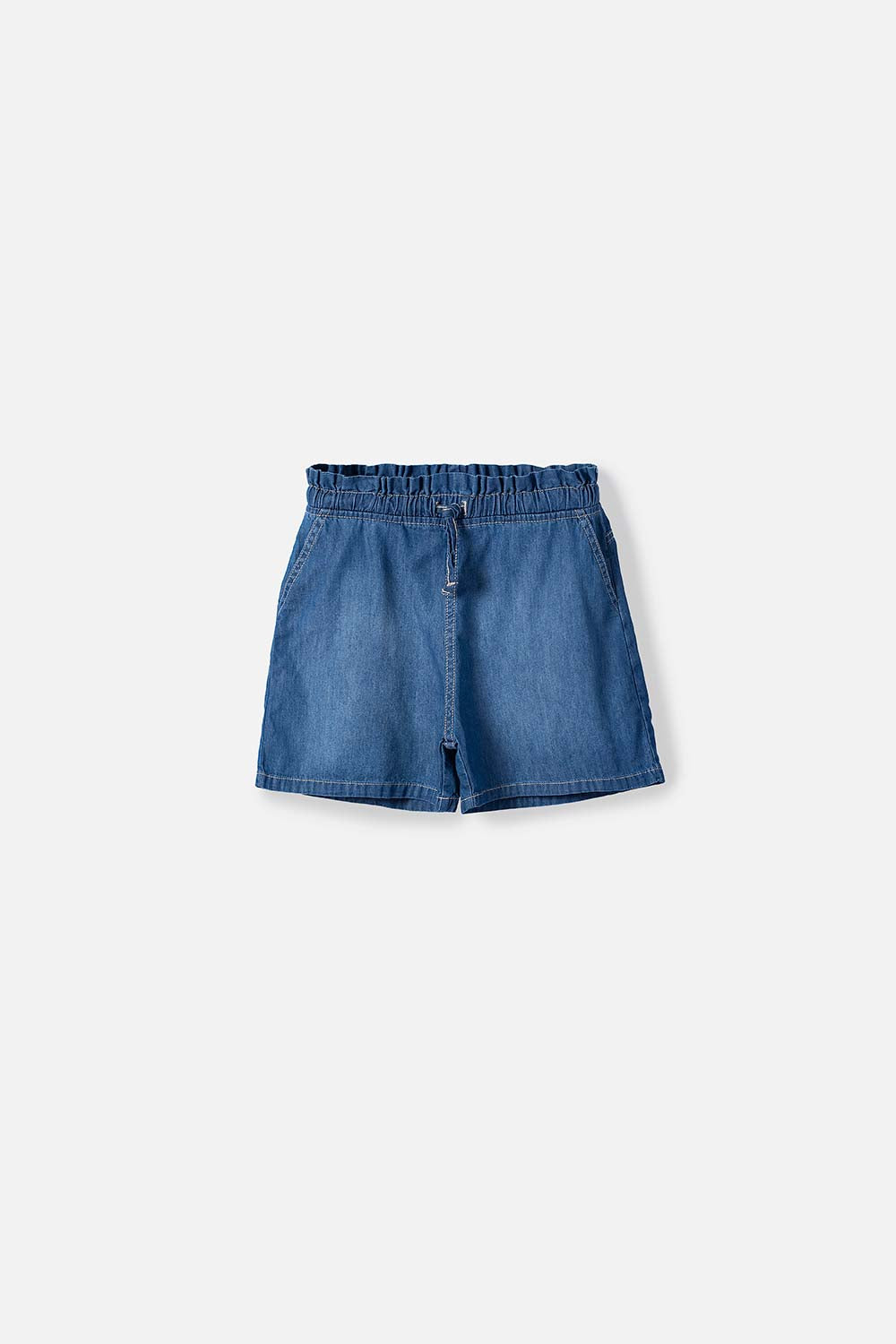 SHORT DE MIC CON CORDÓN AZUL PARA NIÑA