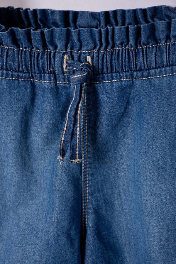 SHORT DE LITTLEMIC CON CORDÓN AZUL PARA NIÑA 2T A 5T