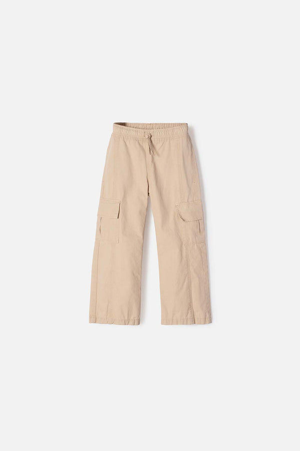 JOGGER DE LITTLEMIC CON CORDÓN CAQUI PARA NIÑA 2T A 5T