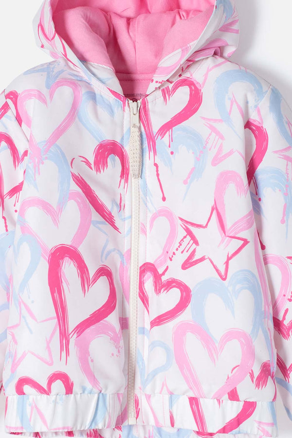 CHAQUETA LITTLEMIC MULTICOLOR CON CIERRE AJUSTABLE EN FRENTE PARA NIÑA 2T A 5T