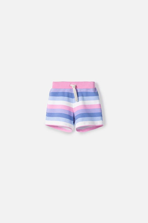 SHORT LITTLEMIC MULTICOLOR CON CORDÓN AJUSTABLE EN CINTURA PARA NIÑA 2T A 5T