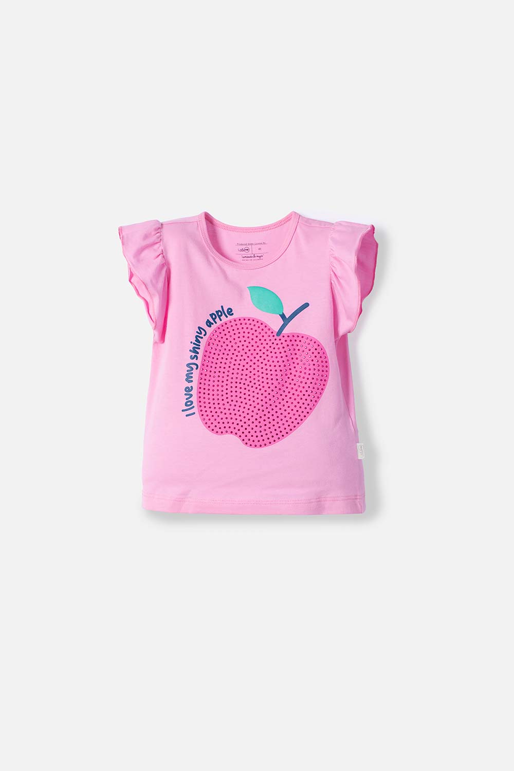 CAMISETA LITTLEMIC ROSADA MANGA CORTA CON BOLERO PARA NIÑA 2T A 5T