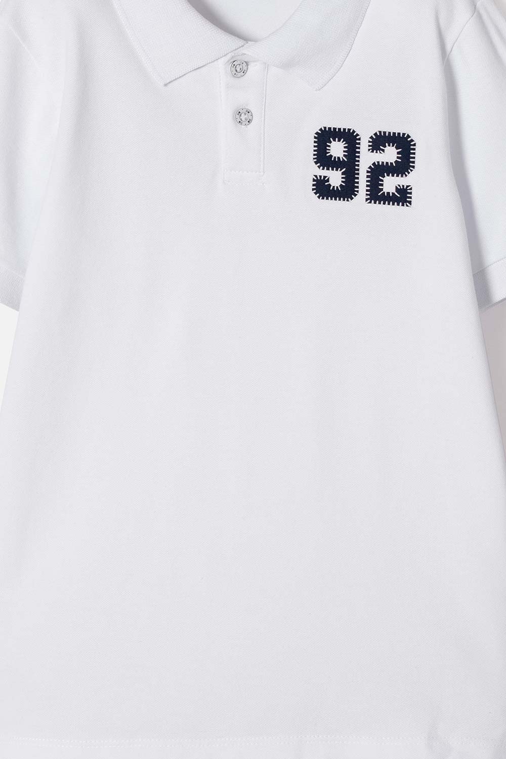 CAMISETA TIPO POLO MIC BLANCO PARA NIÑO