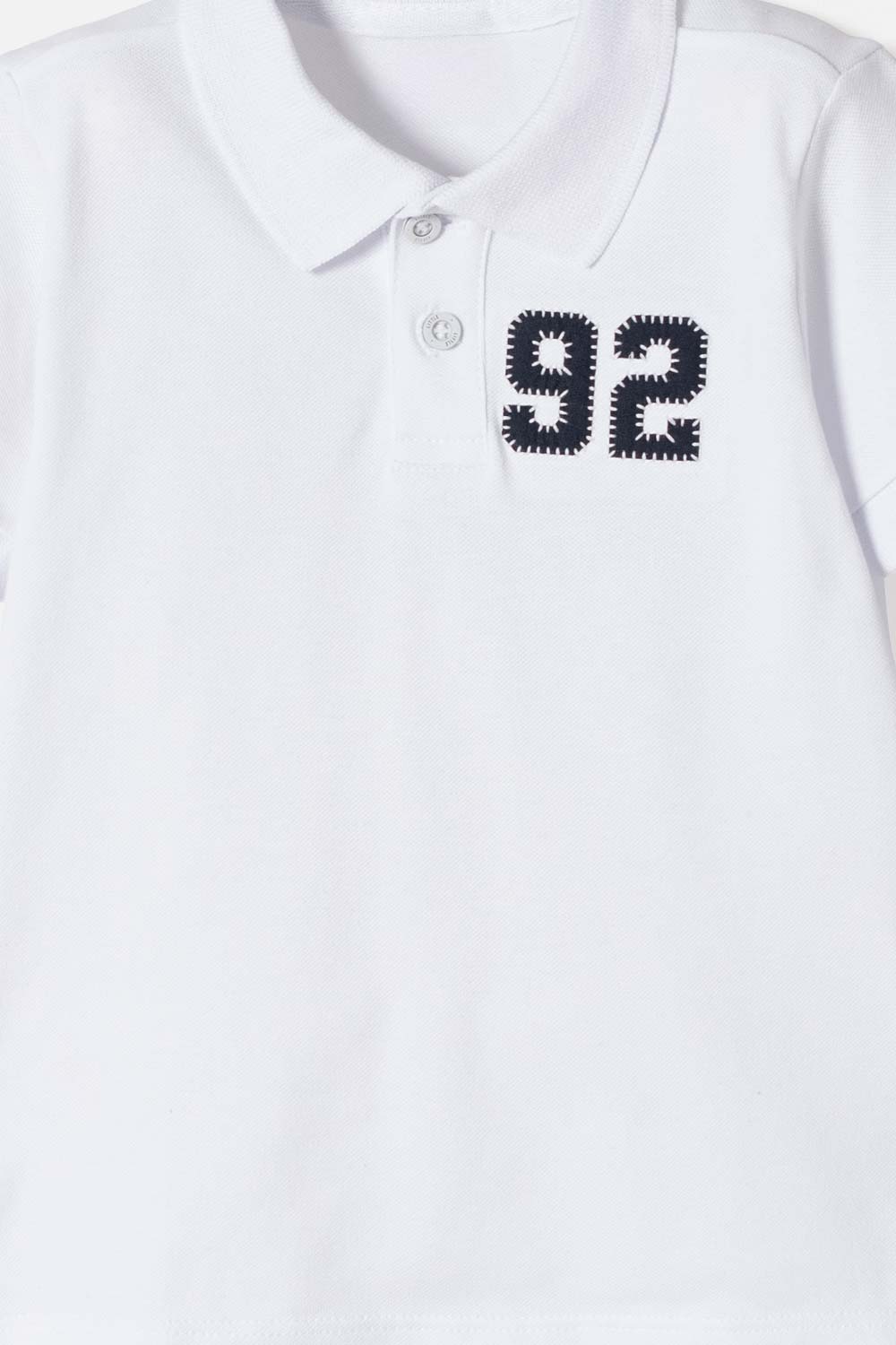 CAMISETA TIPO POLO DE LITTLEMIC BLANCO PARA NIÑO 2T A 5T