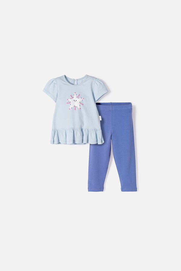 CONJUNTO LITTLEMIC MULTICOLOR DE PANTALÓN LARGO PARA BEBÉ NIÑA
