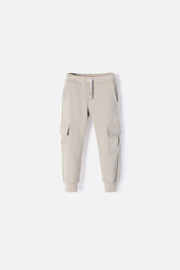 JOGGER LITTLEMIC CON CORDÓN CAFÉ PARA NIÑO 2T A 5T