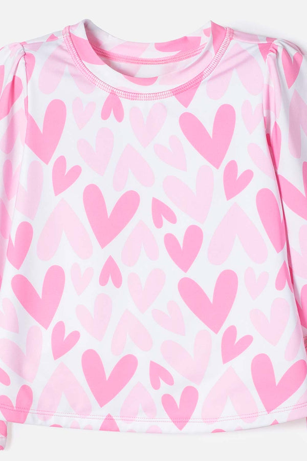 VESTIDO DE BAÑO LITTLEMIC MULTICOLOR MANGA LARGA PARA NIÑA 2T A 5T