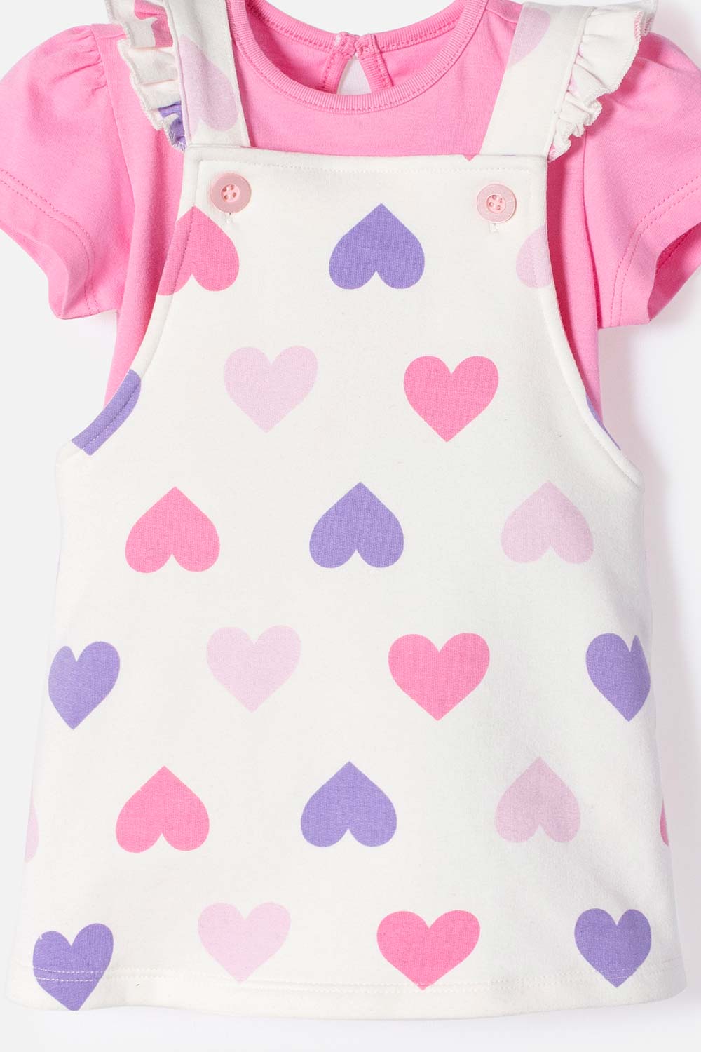 VESTIDO TIPO JARDINERA DE LITTLEMIC MULTICOLOR PARA NIÑA 2T A 5T