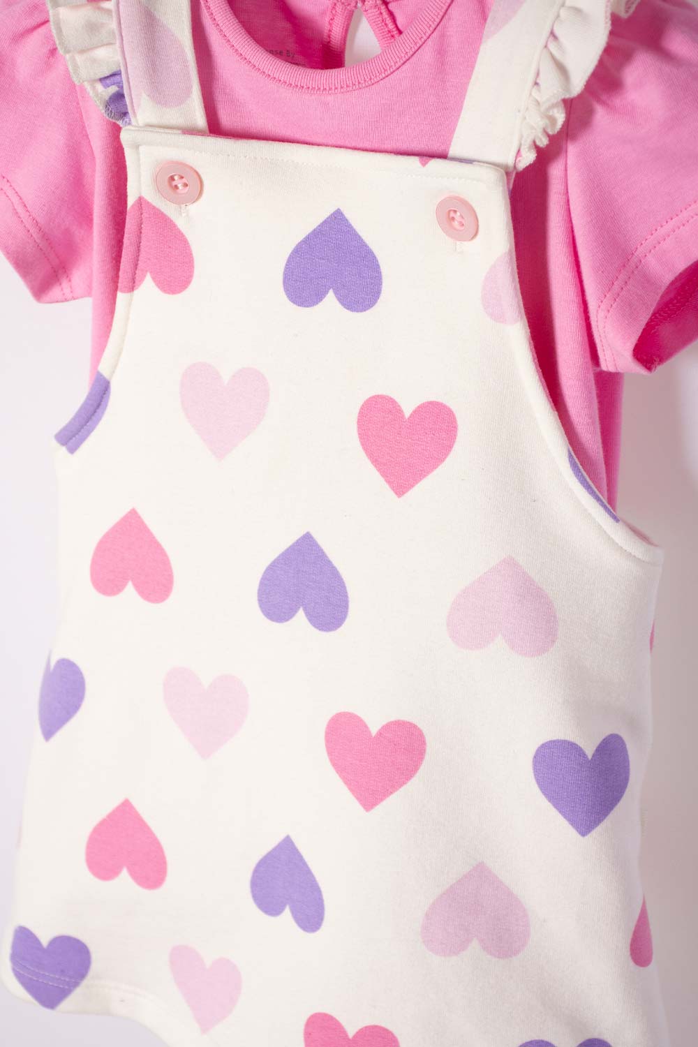 VESTIDO TIPO JARDINERA DE LITTLEMIC MULTICOLOR PARA NIÑA 2T A 5T
