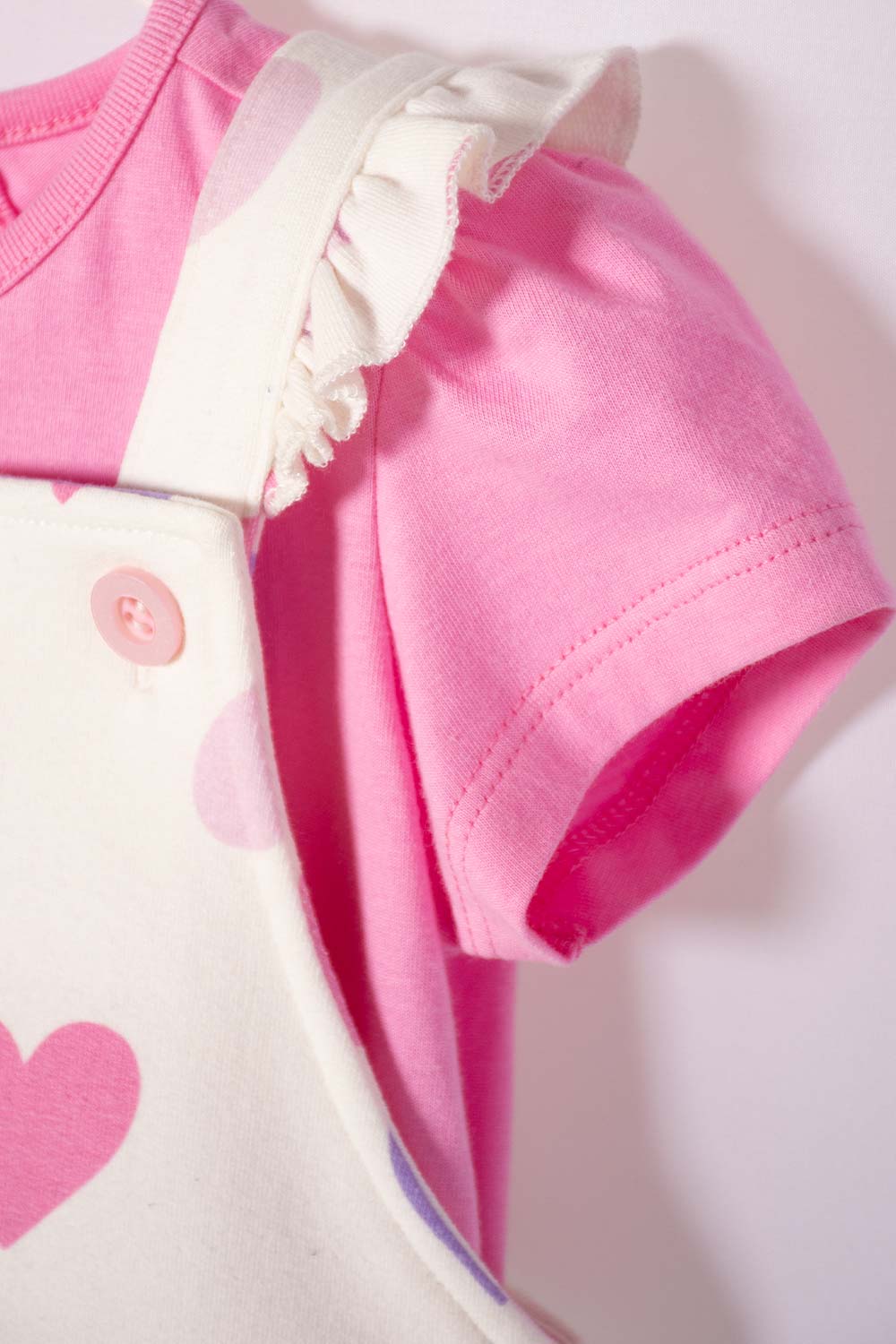 VESTIDO TIPO JARDINERA DE LITTLEMIC MULTICOLOR PARA NIÑA 2T A 5T