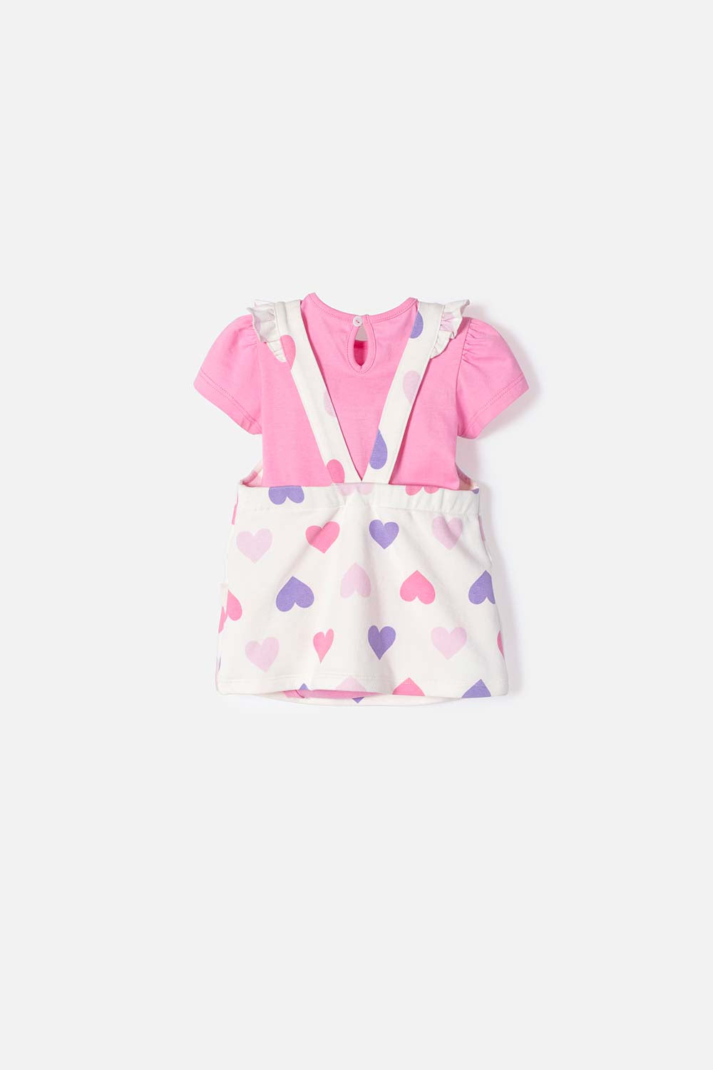 VESTIDO TIPO JARDINERA DE LITTLEMIC MULTICOLOR PARA NIÑA 2T A 5T