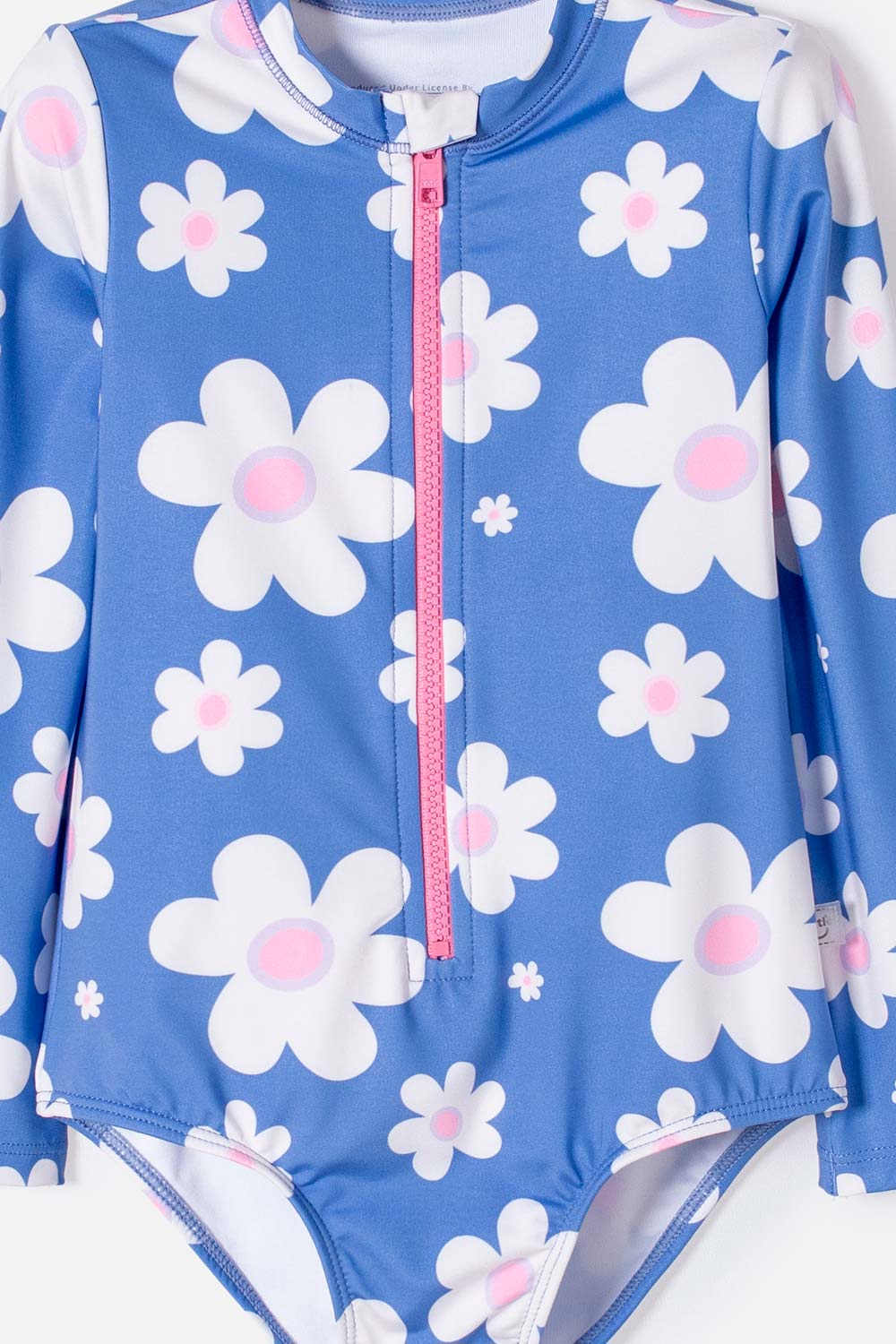 VESTIDO DE BAÑO LITTLEMIC MULTICOLOR ENTERIZO MANGA LARGA PARA NIÑA 2T A 5T