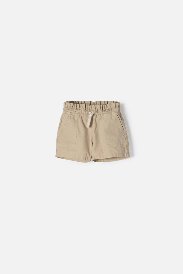 SHORT DE LITTLEMIC CON CORDÓN CAQUI PARA NIÑA 2T A 5T