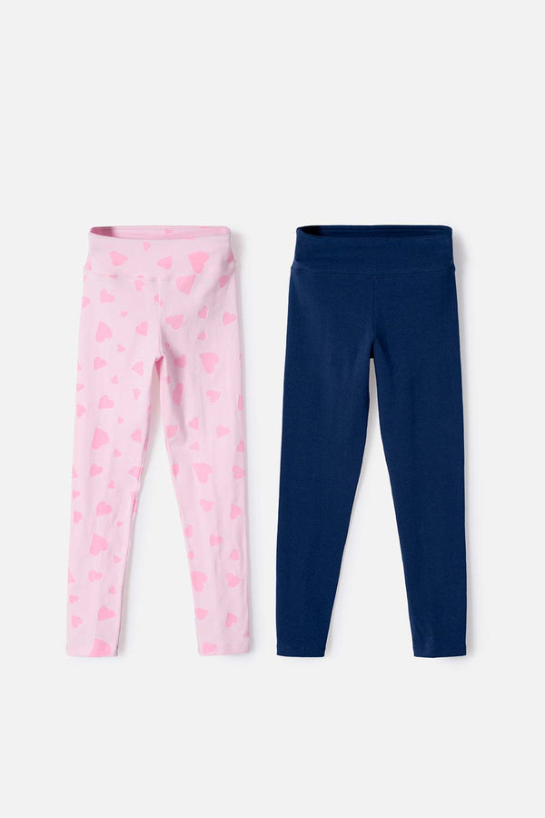 PACK X2 LEGGINS DE MIC MULTICOLOR PARA NIÑA