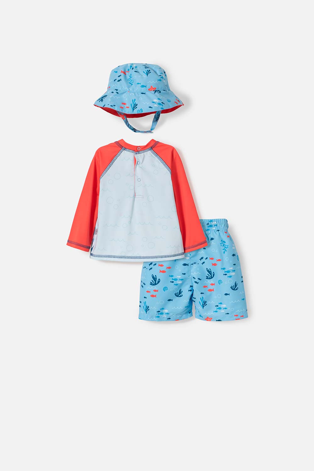 CONJUNTO DE BAÑO LITTLEMIC CON SOMBRERO MULTICOLOR PARA BEBÉ NIÑA